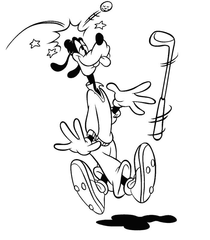 coloriage dingo au golf